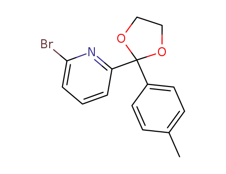 Molecular Structure of 87848-96-2 (2-bromo-6-[2-(p-tolyl)-1,3-dioxolan-2-yl]pyridine)