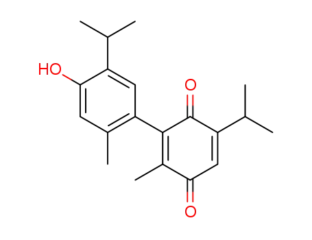 Molecular Structure of 98268-32-7 (2-(4-hydroxy-5-isopropyl-2-methylphenyl)-6-isopropyl-3-methyl-1,4-benzoquinone)
