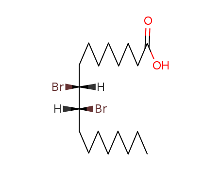 Molecular Structure of 18485-62-6 (9,10-dibromooctadecanoic acid)
