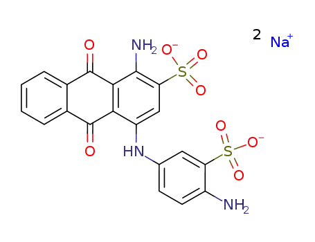 2-Anthracenesulfonic acid,
1-amino-4-[(4-amino-3-sulfophenyl)amino]-9,10-dihydro-9,10-dioxo-,
disodium salt