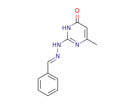 Molecular Structure of 58010-88-1 (2-[(2E)-2-benzylidenehydrazinyl]-6-methylpyrimidin-4(1H)-one)