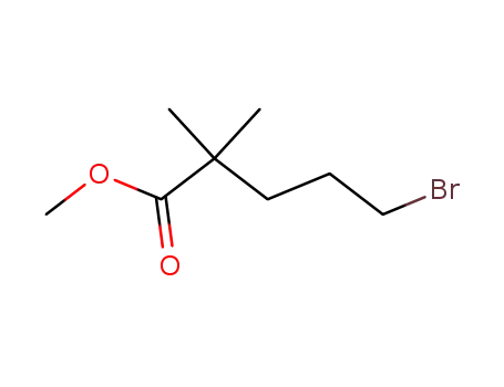 Molecular Structure of 79520-52-8 (Pentanoic acid, 5-bromo-2,2-dimethyl-, methyl ester)