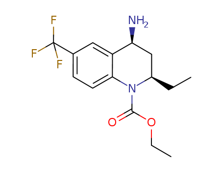 1(2H)-Quinolinecarboxylic acid,  4-amino-2-ethyl-3,4-dihydro-6-(trifluoromethyl)-, ethyl ester, (2R,4S)-