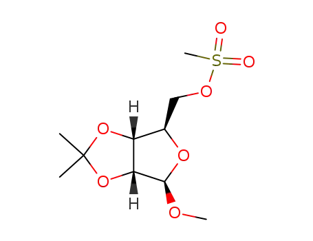 Molecular Structure of 50610-99-6 (methyl 2,3-O-(1-methylethylidene)-5-O-(methylsulfonyl)pentofuranoside)