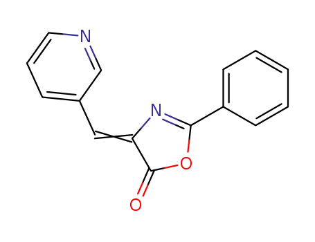 Molecular Structure of 5086-43-1 (2-phenyl-4-(pyridin-3-ylmethylidene)-1,3-oxazol-5(4H)-one)