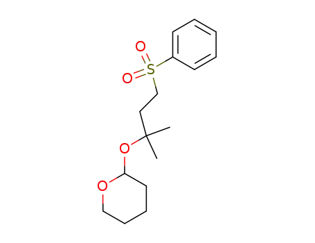 Molecular Structure of 83872-57-5 (2H-Pyran, 2-[1,1-dimethyl-3-(phenylsulfonyl)propoxy]tetrahydro-)