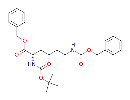 Molecular Structure of 77236-13-6 (N-α-tert-Butyloxycarbonyl-N-ε-carbobenzoxy-L-lysine benzyl ester)