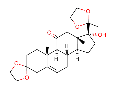 Molecular Structure of 74332-34-6 (3,3;20,20-bis-ethanediyldioxy-17-hydroxy-pregn-5-en-11-one)