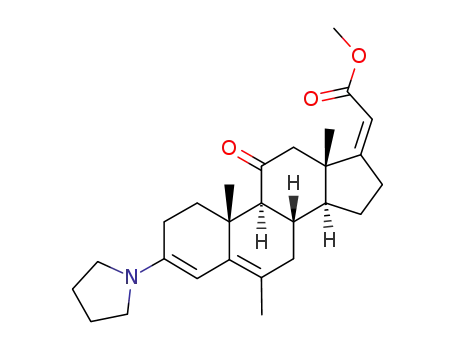 Molecular Structure of 1968-77-0 (6-methyl-11-oxo-3-pyrrolidino-pregna-3,5,17<sup>(20)</sup><i>c</i>-trien-21-oic acid methyl ester)