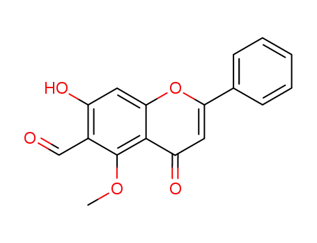 Molecular Structure of 412027-80-6 (7-hydroxy-5-methoxy-4-oxo-2-phenyl-4H-chromene-6-carbaldehyde)