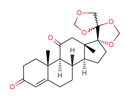Molecular Structure of 3607-68-9 (17α,20;20,21-bismethylenedioxypregn-4-ene-3,11-dione)