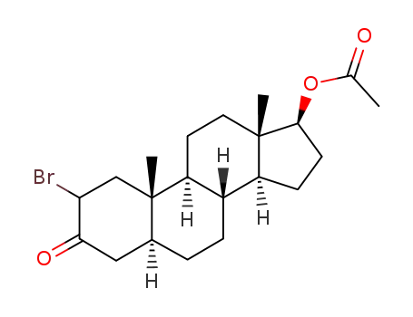 Molecular Structure of 952222-37-6 ((5S,8R,9S,10S,13S,14S,17S)-2-bromo-10,13-dimethyl-3-oxohexadecahydro-1H-cyclopenta[a]phenanthren-17-yl acetate)