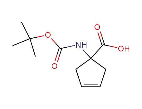 Molecular Structure of 213316-20-2 (1-TERT-BUTOXYCARBONYLAMINO-CYCLOPENT-3-ENECARBOXYLIC ACID)