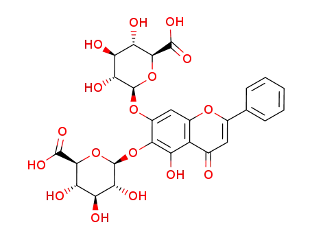 Molecular Structure of 126553-37-5 (baicalein-6-O-β-D-glucopyranuronoside-7-O-β-D-glucopyranuronoside)