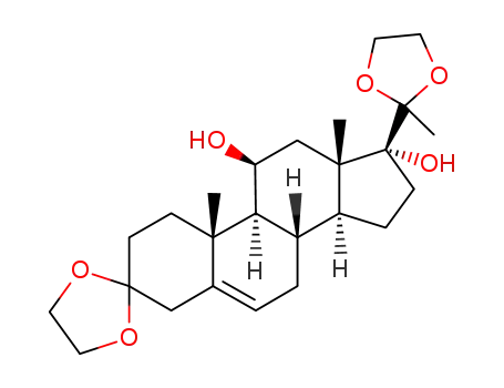 Molecular Structure of 41870-77-3 (3,3;20,20-bis-ethanediyldioxy-pregn-5-ene-11β,17-diol)