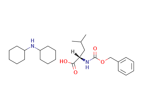 53363-87-4,Z-LEU-OH DCHA,L-Leucine, N-((phenylmethoxy)carbonyl)-, compd. with N-cyclohexylcyclohexanamine (1:1);Z-Leu-OH·DCHA;Z-L-Leucine dicyclohexylamine salt;Z-Leu-OH?DCHA;Z-Leu-OH.DCHA;Z-L-Leucine.DCHA;N-cyclohexylcyclohexanamine; 4-methyl-2-phenylmethoxycarbonylamino-pentanoic acid;