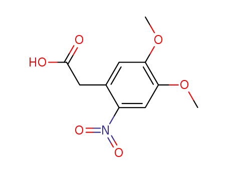 Molecular Structure of 73357-18-3 (4,5-DIMETHOXY-2-NITROPHENYLACETIC ACID)