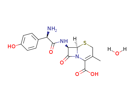 5-Thia-1-azabicyclo[4.2.0]oct-2-ene-2-carboxylicacid, 7-[[(2R)-2-amino-2-(4-hydroxyphenyl)acetyl]amino]-3-methyl-8-oxo-,hydrate (1:1), (6R,7R)-(66592-87-8)