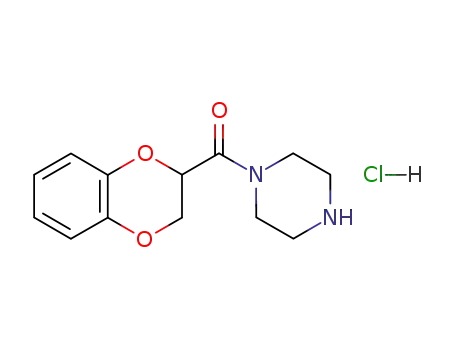 Molecular Structure of 70918-74-0 (1-(2,3-Dihydro-1,4-benzodioxin-2-ylcarbonyl)piperazine hydrochloride)