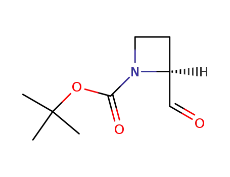 Molecular Structure of 200184-45-8 (1-Azetidinecarboxylic acid, 2-formyl-, 1,1-dimethylethyl ester, (2S)-)