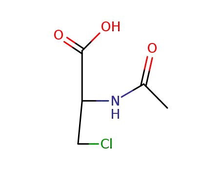 Molecular Structure of 39202-09-0 (Alanine, N-acetyl-3-chloro-)