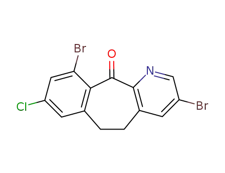 Molecular Structure of 193276-55-0 (3,10-dibromo-8-chloro-5,6-dihydro-11H-benzo<5,6>cyclohepta<1,2-b>pyridin-11-one)