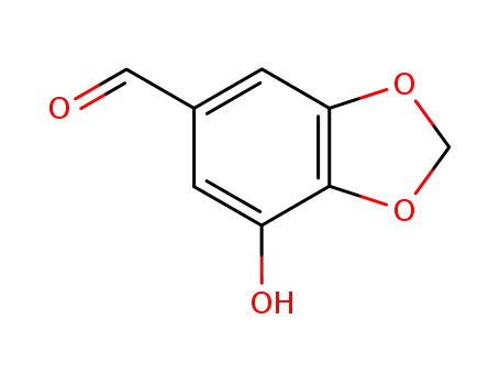 Molecular Structure of 81805-98-3 (7-HYDROXY-1,3-BENZODIOXOLE-5-CARBOXALDEHYDE)