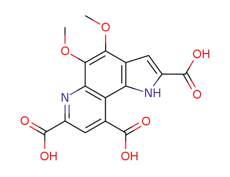 Molecular Structure of 81770-66-3 (4,5-dimethoxy-1H-pyrrolo<2,3-f>quinoline-2,7,9-tricarboxylic acid)