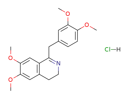 Molecular Structure of 5884-22-0 (1-(3,4-dimethoxybenzyl)-3,4-dihydro-6,7-dimethoxyisoquinolinium chloride)