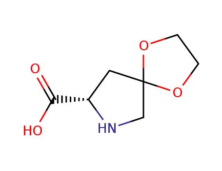 Molecular Structure of 75776-51-1 (1,4-Dioxa-7-azaspiro[4.4]nonane-8-carboxylicacid,(S)-(9CI))
