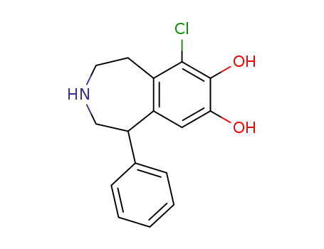 Molecular Structure of 71636-61-8 ((+/-)-6-CHLORO-7,8-DIHYDROXY-1-PHENYL-2,3,4,5-TETRAHYDRO-1H-3-BENZAZEPINE HYDROBROMIDE)