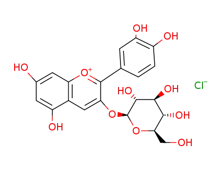 Molecular Structure of 27661-36-5 (CYANIDIN-3-GALACTOSIDE CHLORIDE)