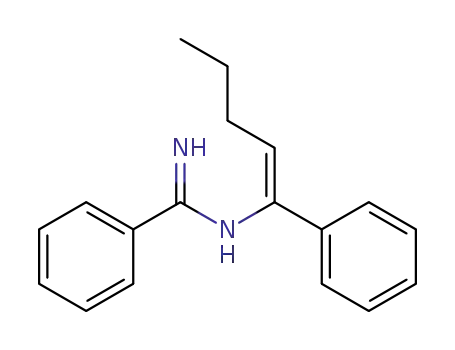 Molecular Structure of 76005-93-1 (Benzenecarboximidamide, N-(1-phenyl-1-pentenyl)-, (Z)-)