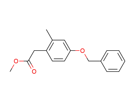 Molecular Structure of 223406-97-1 (METHYL 2-METHYL-4-BENZYLOXY-PHENYLACETATE)