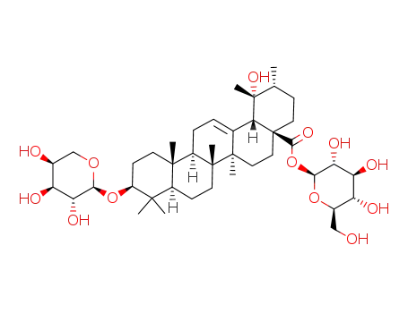 Molecular Structure of 35286-58-9 (3-O-alpha-L-Arabinopyranosylpomolic acid beta-D-glucopyranosyl ester)