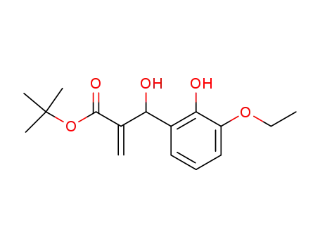 Molecular Structure of 548756-57-6 (tert-butyl 3-(3-ethoxy-2-hydroxyphenyl)-3-hydroxy-2-methylenenpropanoate)