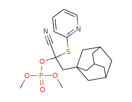 Molecular Structure of 144499-22-9 (Phosphoric acid 2-adamantan-1-yl-1-cyano-1-(pyridin-2-ylsulfanyl)-ethyl ester dimethyl ester)