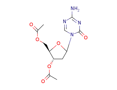 Molecular Structure of 22432-93-5 (1,3,5-Triazin-2(1H)-one,4-amino-1-(3,5-di-O-acetyl-2-deoxy-D-erythro-pentofuranosyl)-)