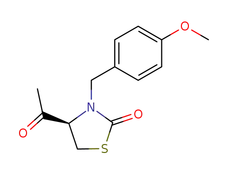 Molecular Structure of 101860-51-9 ((R)-3-(4-methoxybenzyl)-4-acetylthiazolidin-2-one)