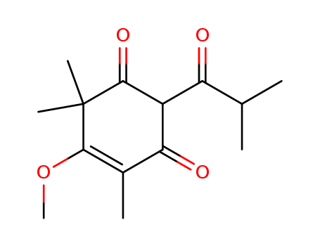 4-Cyclohexene-1,3-dione,5-methoxy-4,6,6-trimethyl-2-(2-methyl-1-oxopropyl)- (9CI)