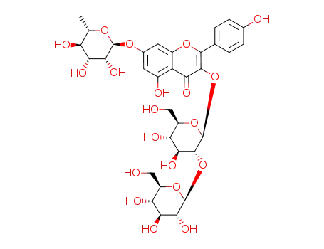 Molecular Structure of 93098-79-4 (KaeMpferol 3-sophoroside-7-rhaMnoside)