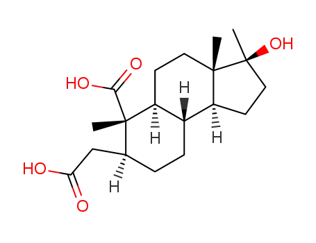 Molecular Structure of 141691-35-2 ((3S,3aS,5aS,6S,7S,9aS,9bS)-7-Carboxymethyl-3-hydroxy-3,3a,6-trimethyl-dodecahydro-cyclopenta[a]naphthalene-6-carboxylic acid)