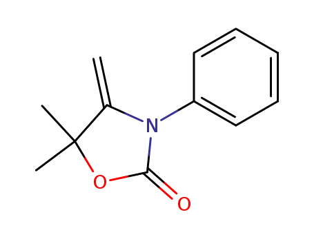 Molecular Structure of 55476-04-5 (5,5-dimethyl-4-methylidene-3-phenyl-1,3-oxazolidin-2-one)