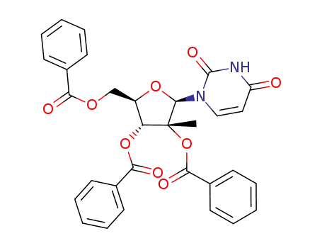 Molecular Structure of 23643-36-9 (2'-C-Methyl-, 2',3',5'-tribenzoateuridine)