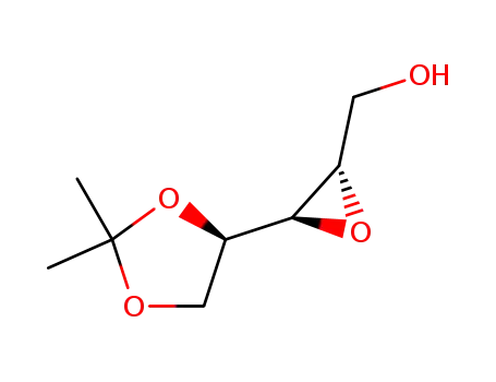 Molecular Structure of 80581-19-7 (((2S,3R)-3-((R)-2,2-dimethyl-1,3-dioxolan-4-yl)oxiran-2-yl)methanol)