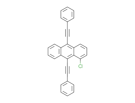 Molecular Structure of 41105-35-5 (1-Chloro-9,10-bis(phenylethynyl)anthracene)