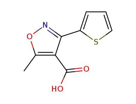 Molecular Structure of 83817-53-2 (5-Methyl-3-(2-thienyl)isoxazole-4-carboxylic acid)