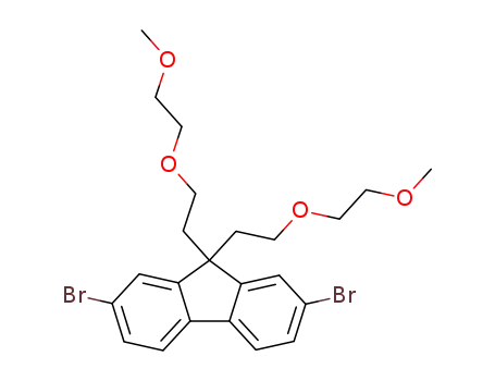 Molecular Structure of 180690-29-3 (9H-Fluorene, 2,7-dibromo-9,9-bis[2-(2-methoxyethoxy)ethyl]-)