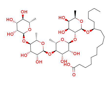 126642-32-8,Mammoside I,Hexadecanoicacid, 11-[(O-6-deoxy-a-L-mannopyranosyl-(1®4)-O-6-deoxy-a-L-mannopyranosyl-(1®4)-O-6-deoxy-a-L-mannopyranosyl-(1®2)-6-deoxy-b-D-galactopyranosyl)oxy]-,(S)-; Mammoside I; Operculinic acid C