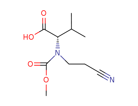 Molecular Structure of 192726-03-7 (L-Valine, N-(2-cyanoethyl)-N-(methoxycarbonyl)-)